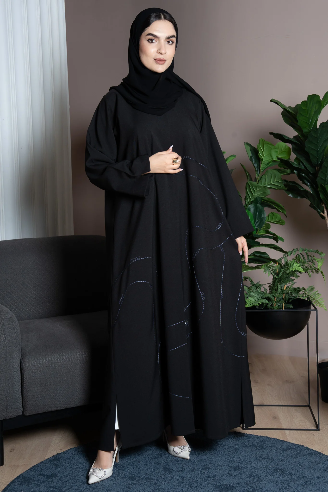 Stone Work Abaya